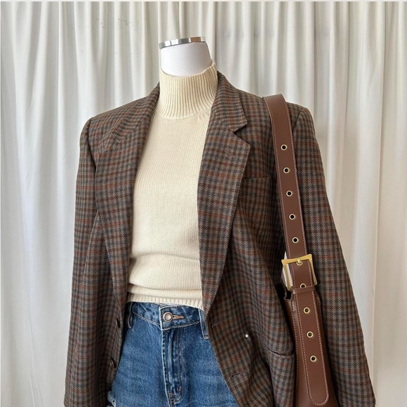 Vintage Cream Ann Taylor Italian Merino Wool Mock Neck sweater size XS - Picture 2 of 8